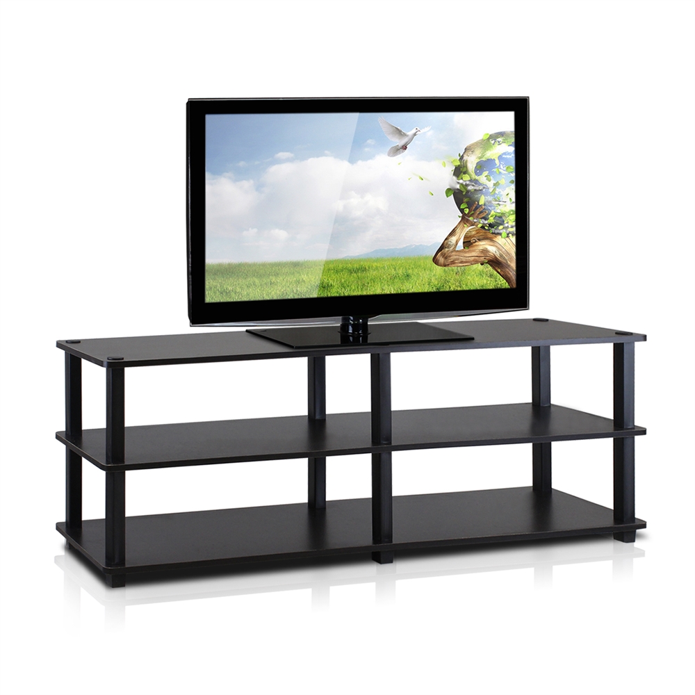 TST No Tools 3-Tier Wide Shoe Storage Rack, Espresso/Black. Picture 3