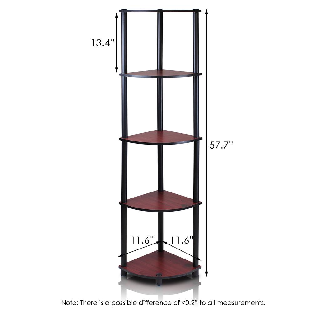 Furinno 2-99811DC Turn-N-Tube 5-Tier Corner Multipurpose Display Shelves, Set of 2. Picture 2