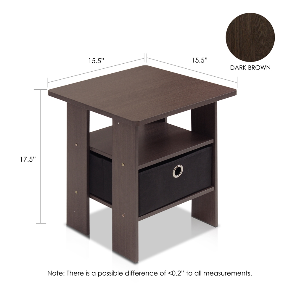 Petite End Table Bedroom Night Stand, Set of Two. Picture 2