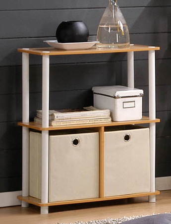 Go Green 3-Tier 2-Bins Multipurpose Storage Shelf, Set of Two. Picture 4
