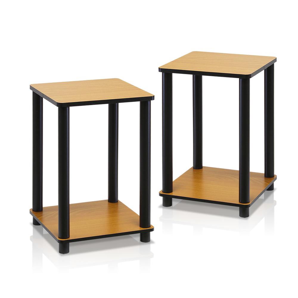 Furinno 2-99800RLC Turn-N-Tube End Table Corner Shelves, Set of 2. Picture 1