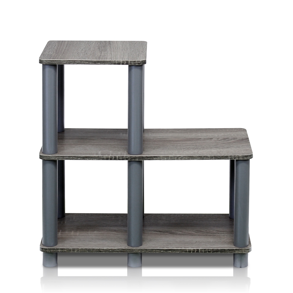 Turn-N-Tube Accent Decorative Shelf, French Oak/Grey. Picture 1