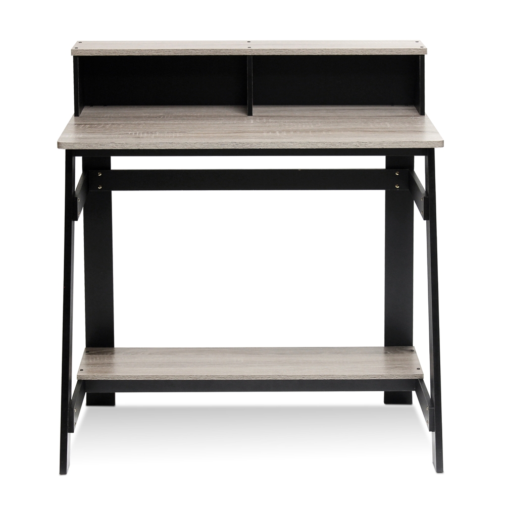 Simplistic A Frame Computer Desk, Black/French Oak Grey. Picture 1