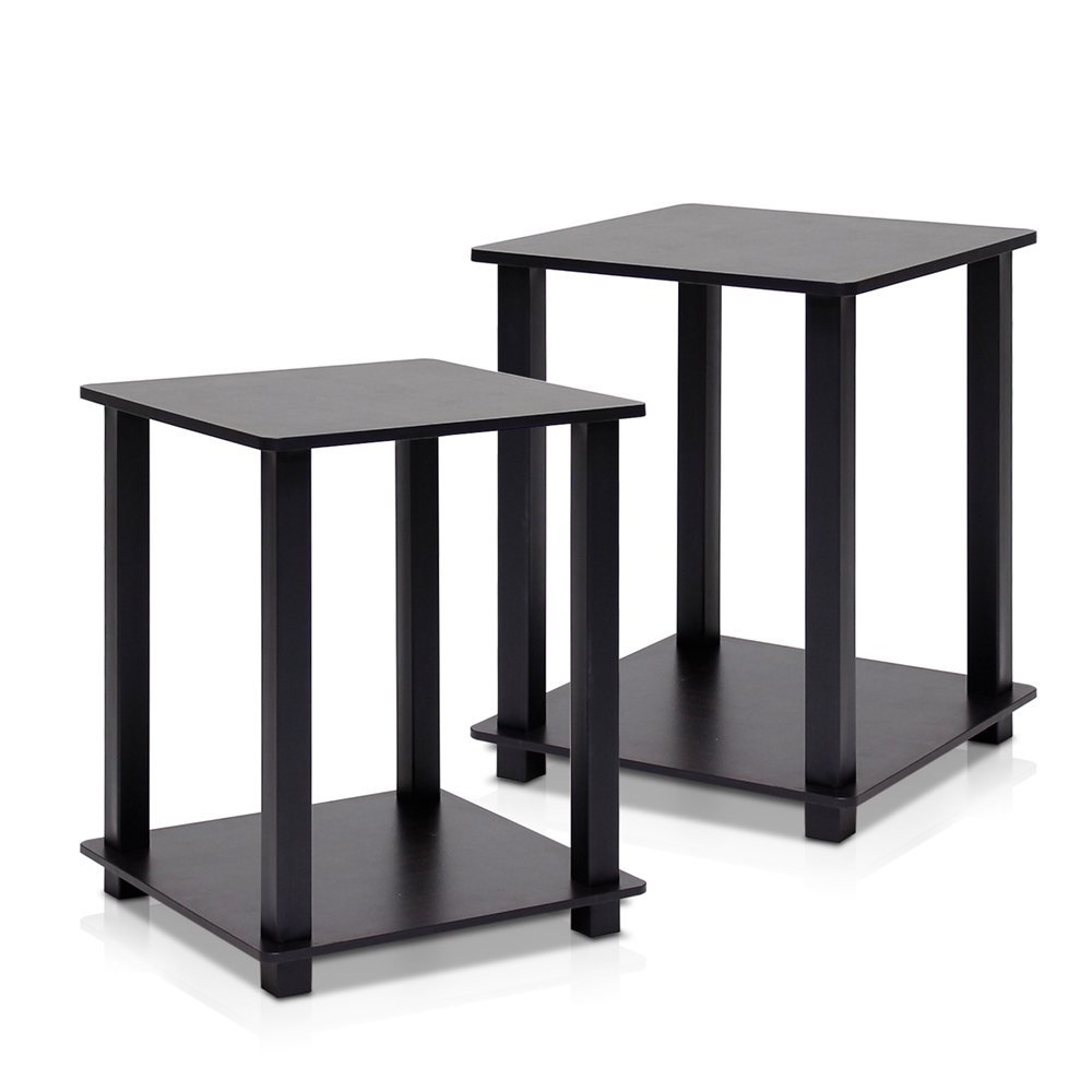 Simplistic End Table, Set of Two, Espresso/Black. Picture 1