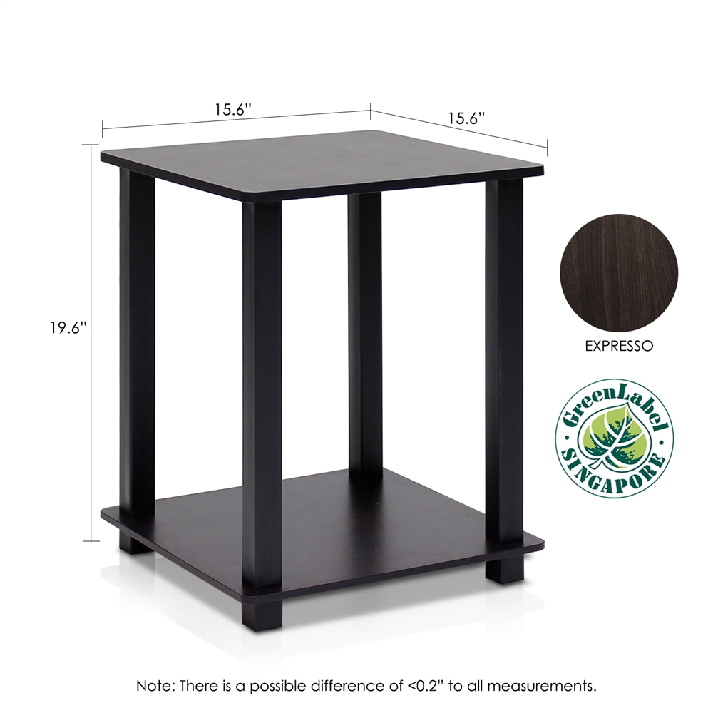 Simplistic End Table, Set of Two, Espresso/Black. Picture 2