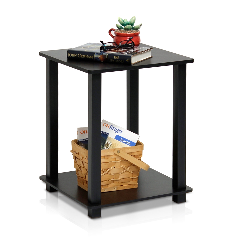 Simplistic End Table, Set of Two, Espresso/Black. Picture 3