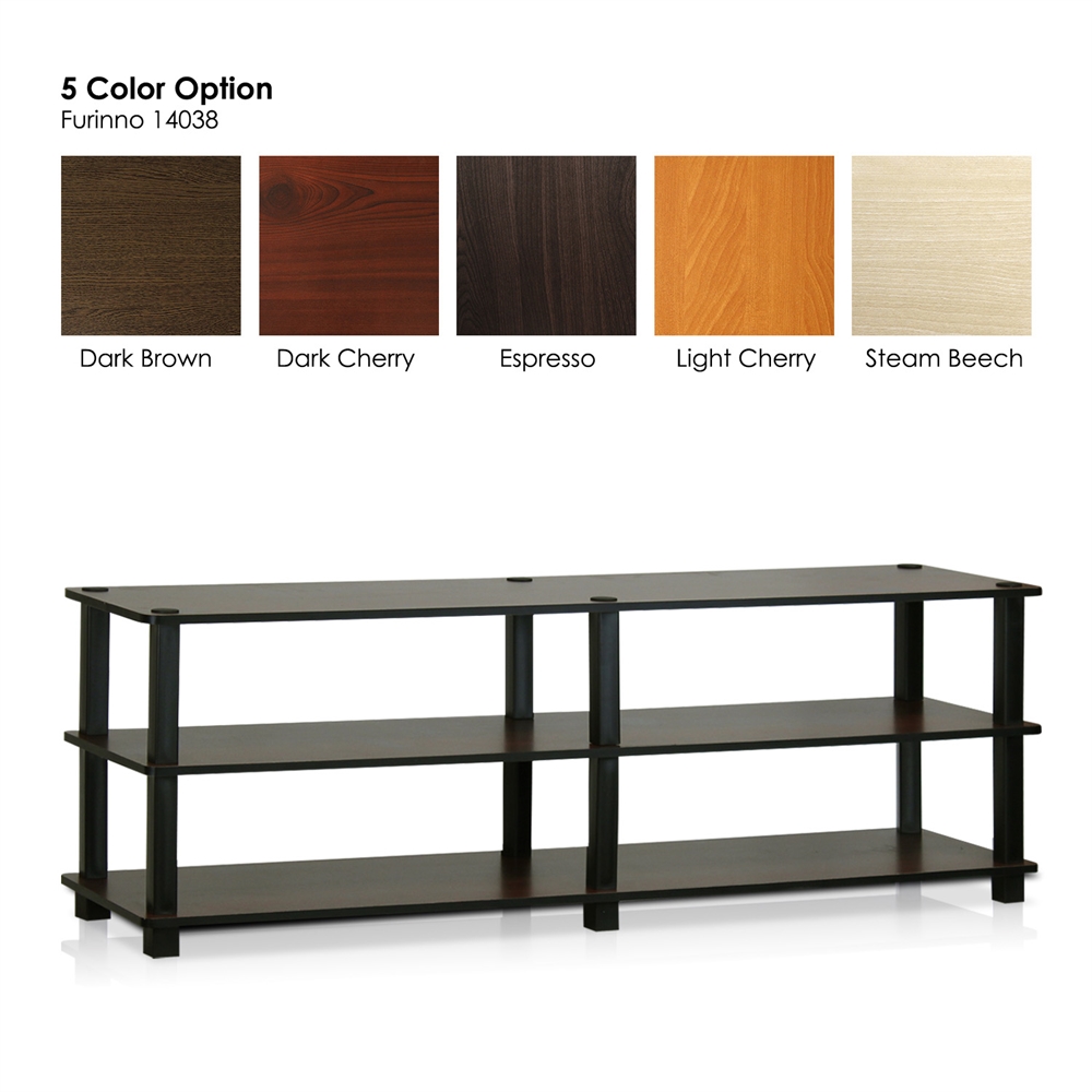Turn-S-Tube No Tools 3-Tier Entertainment TV Stands, Dark Brown/Black. Picture 4