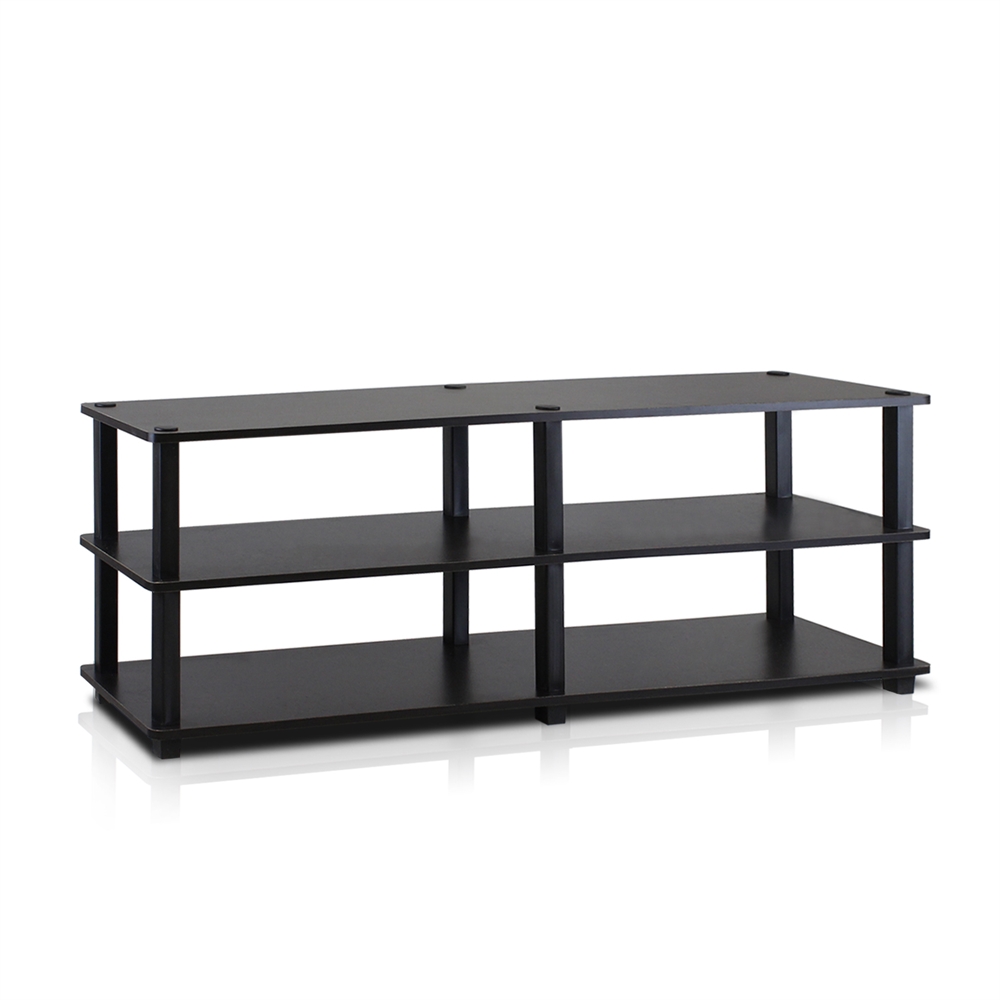 Turn-S-Tube No Tools 3-Tier Entertainment TV Stands, Espresso/Black. Picture 1