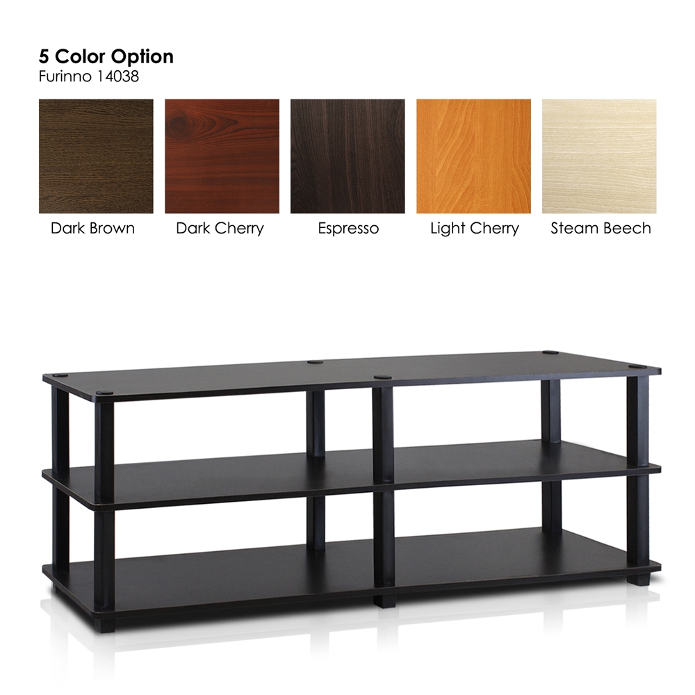 Turn-S-Tube No Tools 3-Tier Entertainment TV Stands, Espresso/Black. Picture 4