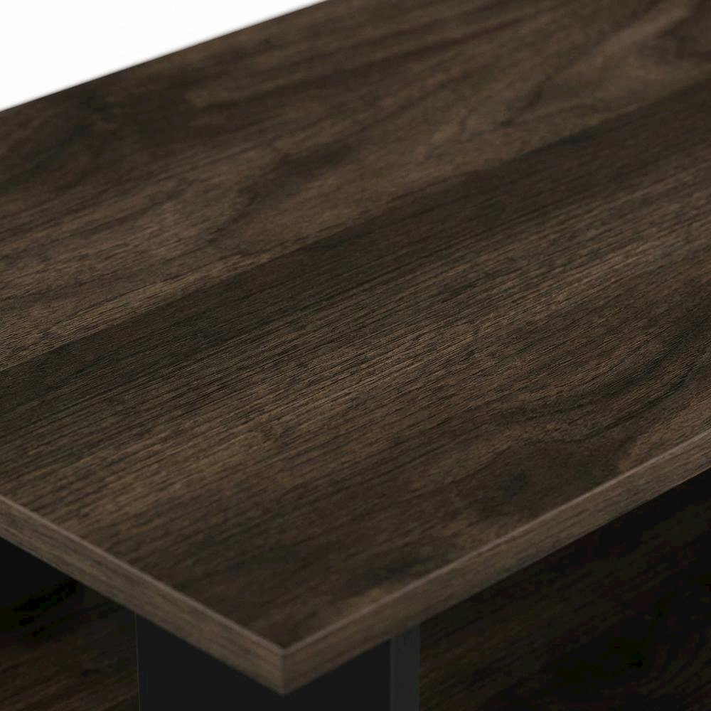 Simplistic TV Stand with Storage Bins in Dark Brown and Walnut Finish. Picture 5