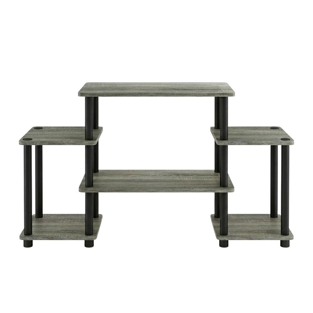 Contemporary Entertainment Center in French Oak and Black Finish with Storage. Picture 4
