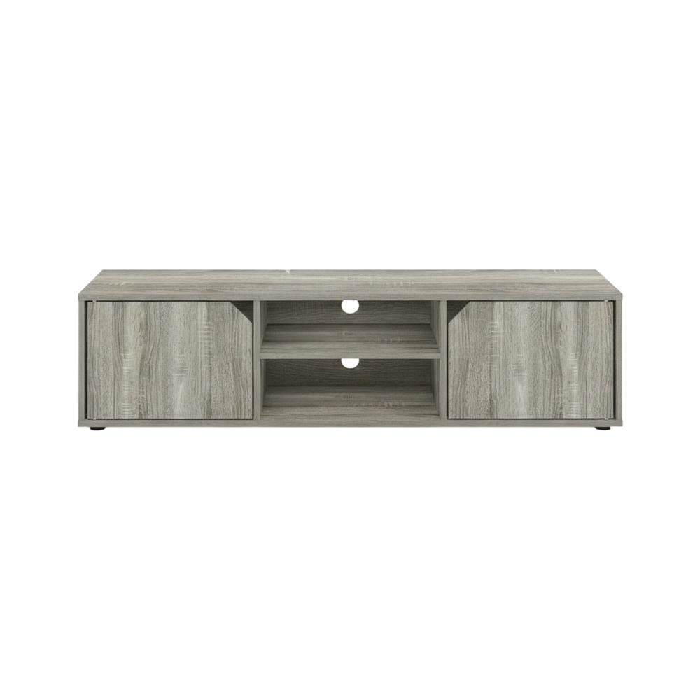 Wood TV Stand for Up to 55 Inch Displays in French Oak Finish with Modern Design. Picture 4