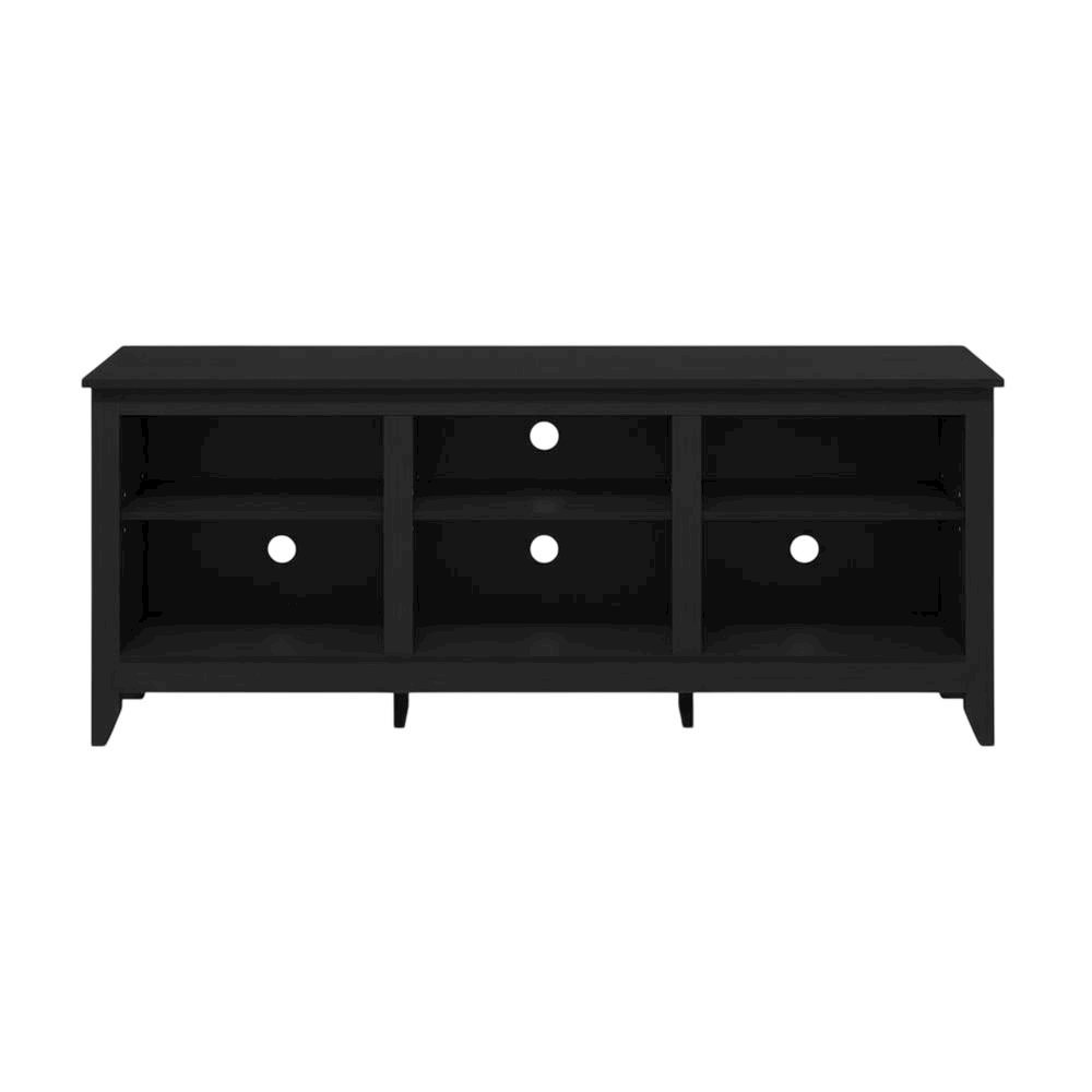 Wood TV Entertainment Center for 65 Inch TV with Américo Finish and Storage. Picture 4