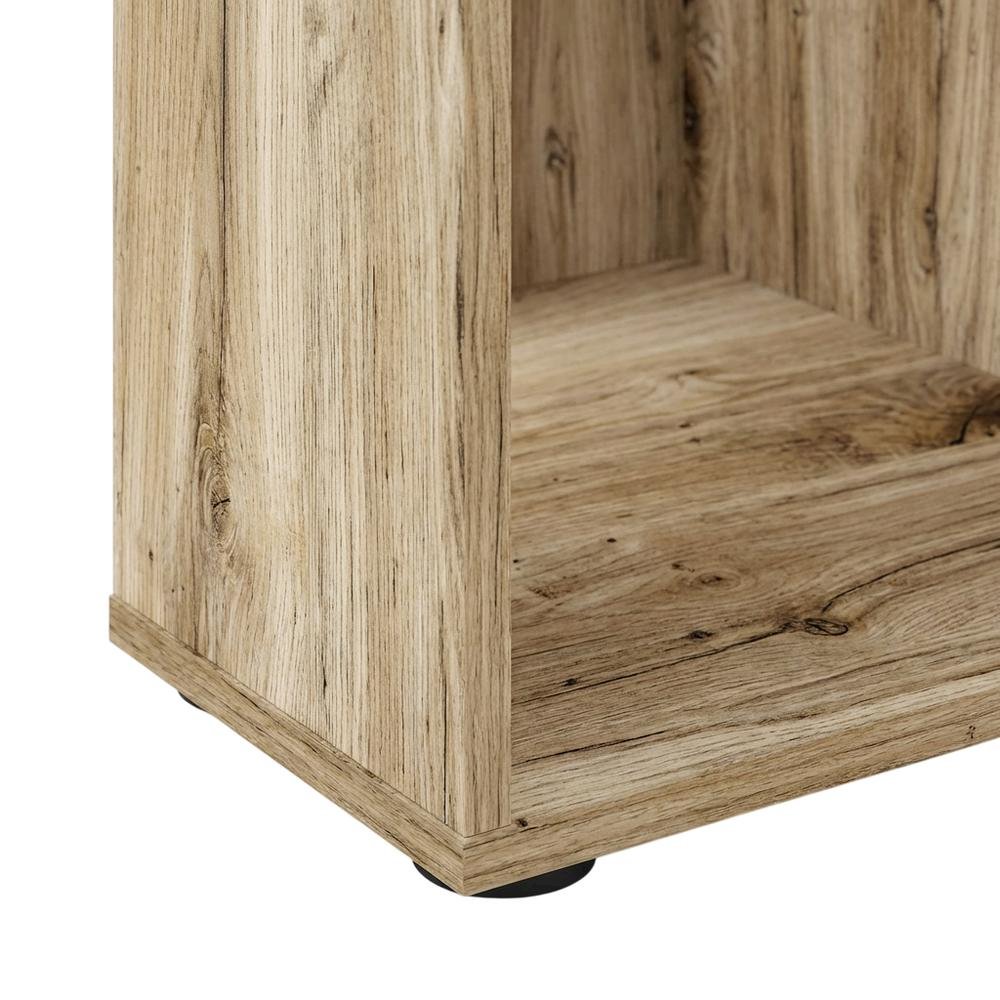 Brown Corner TV Stand with Fireplace for 55-Inch Screens in Rustic Wood Finish. Picture 6