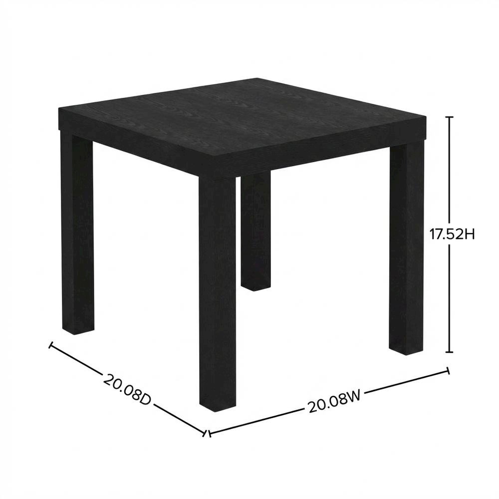 Black, Side Table, Quality Build, Durable Wood Frame. Picture 7