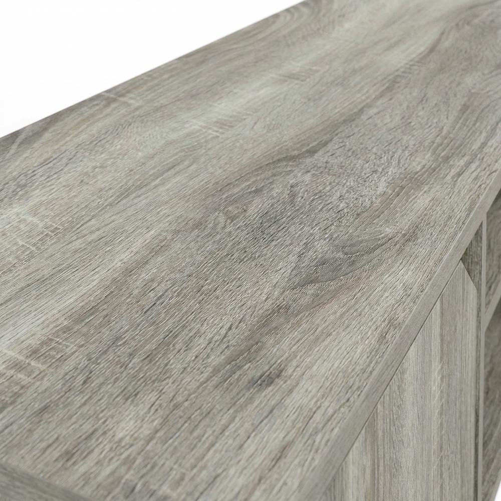 Wood TV Stand for Up to 55 Inch Displays in French Oak Finish with Modern Design. Picture 5