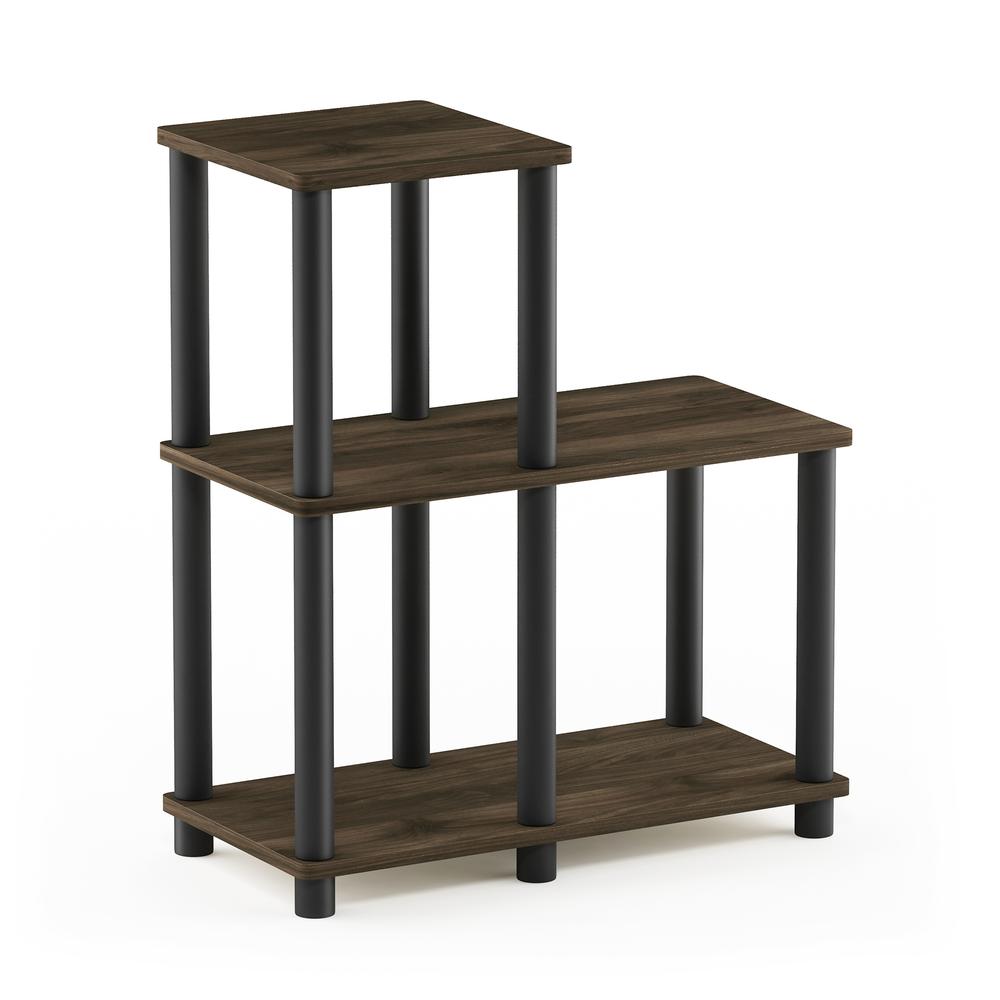 Furinno Turn-N-Tube Accent Decorative Shelf, Columbia Walnut/Black. Picture 1