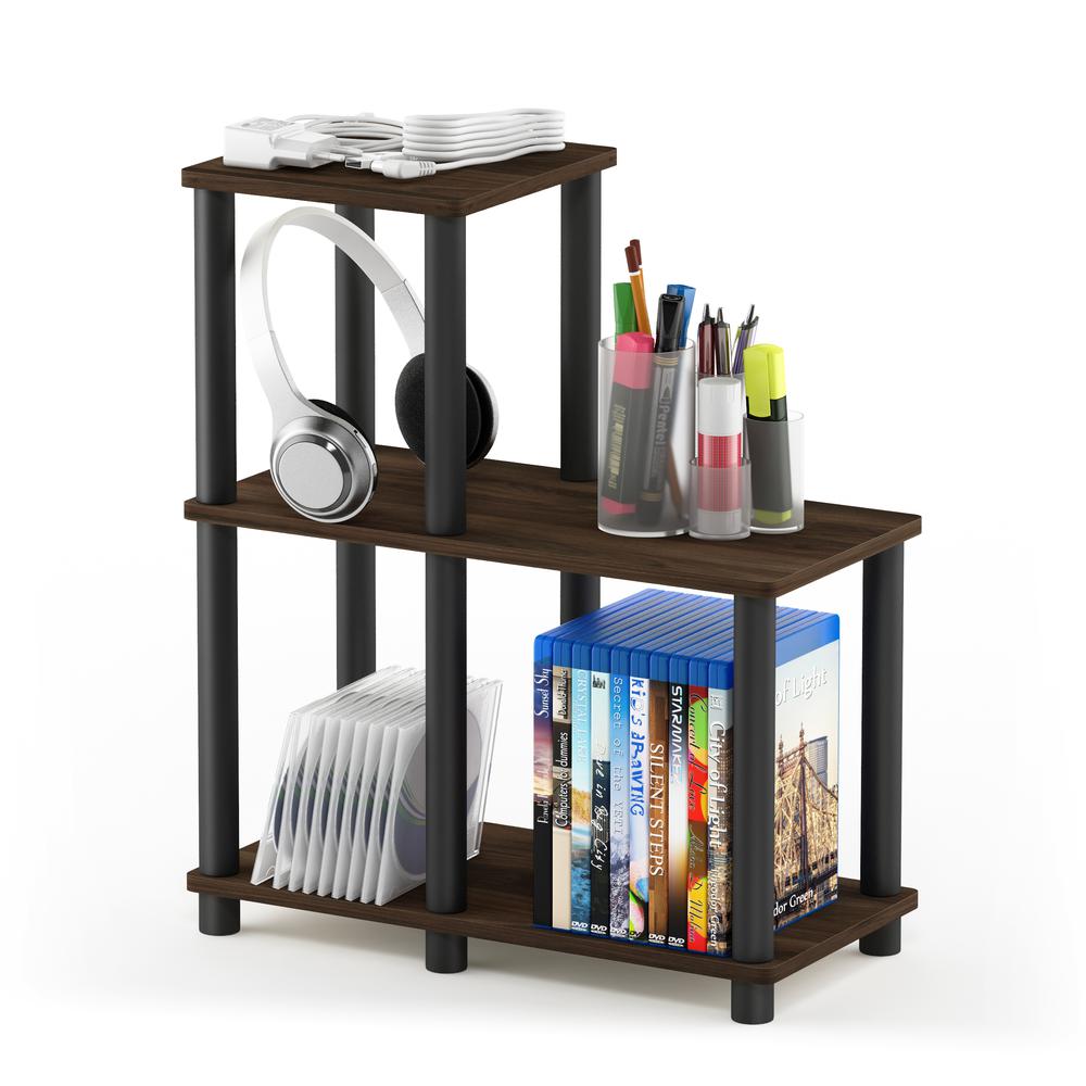 Furinno Turn-N-Tube Accent Decorative Shelf, Columbia Walnut/Black. Picture 4
