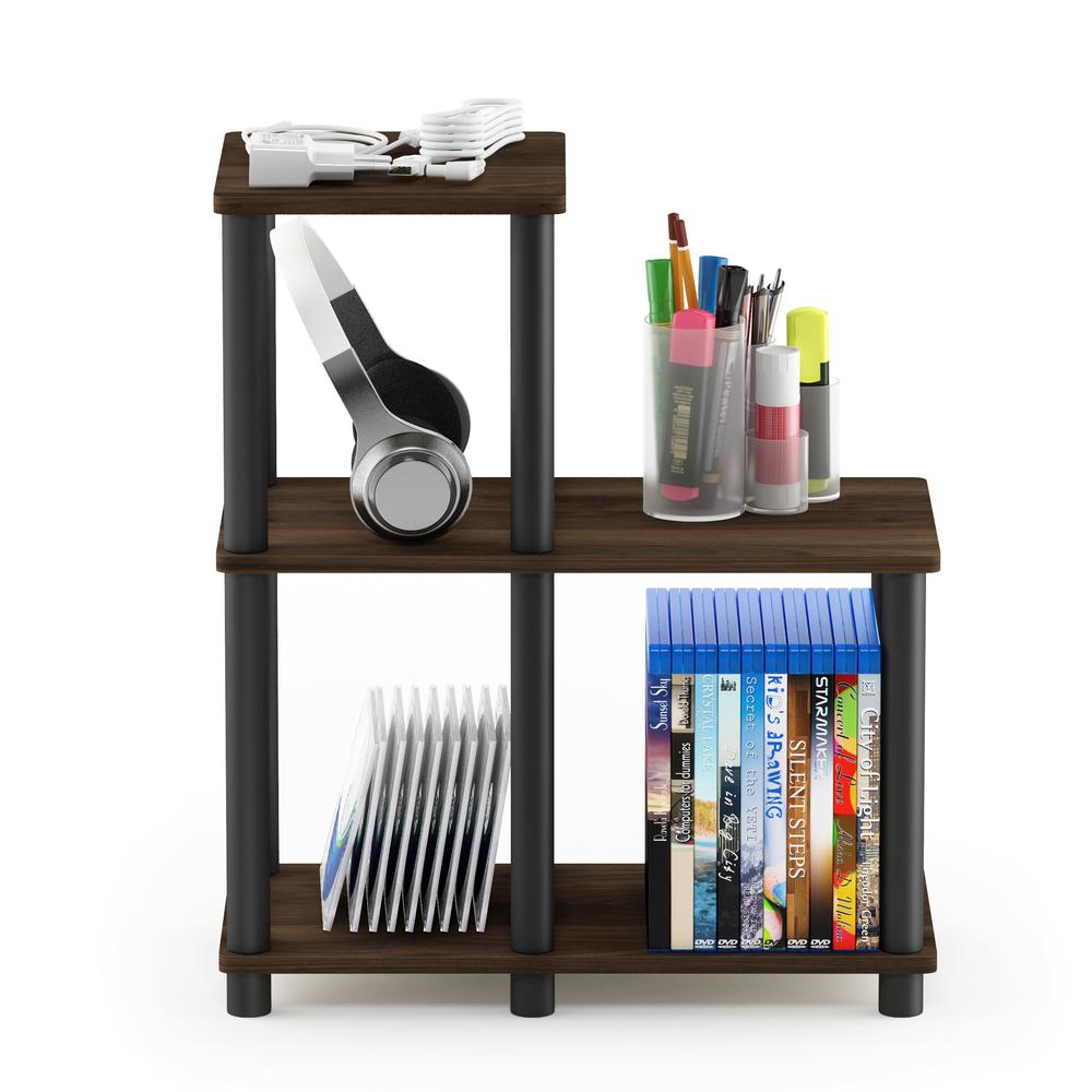 Furinno Turn-N-Tube Accent Decorative Shelf, Columbia Walnut/Black. Picture 5