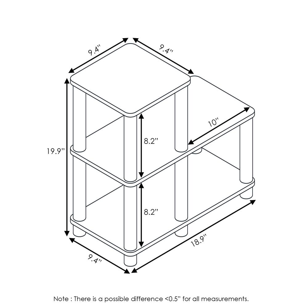 Furinno Turn-N-Tube Accent Decorative Shelf, French Oak Grey/Black. Picture 2