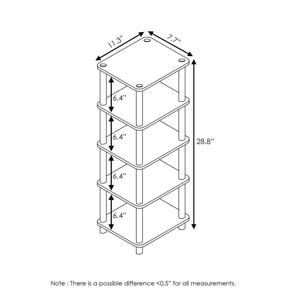 Furinno Turn-N-Tube LACi 4-Bins System Rack, Columbia Walnut/Black/Dark Brown. Picture 2