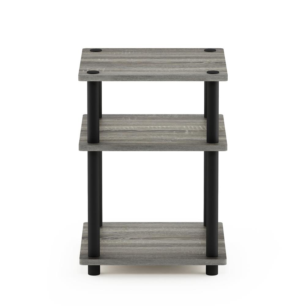 Furinno Turn-N-Tube Easy Assembly Multipurpose Shelf, French Oak Grey/Black. Picture 3