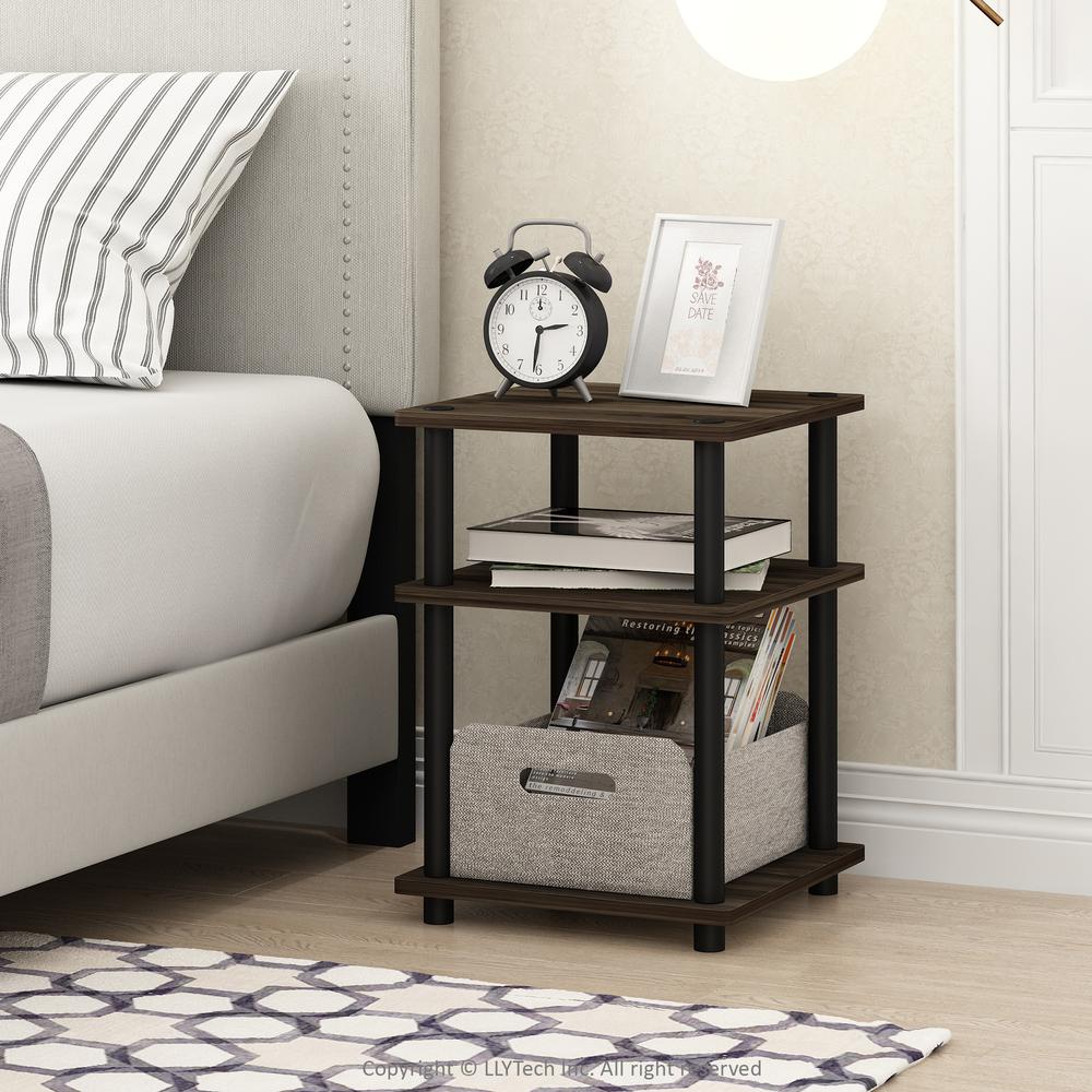 Furinno Turn-N-Tube Easy Assembly Multipurpose Shelf, Columbia Walnut/Black. Picture 6