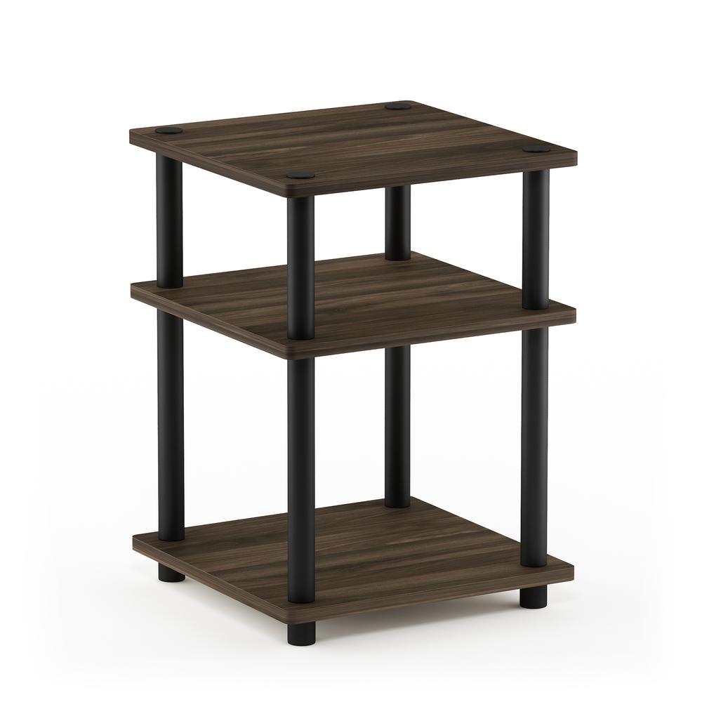 Furinno Turn-N-Tube Easy Assembly Multipurpose Shelf, Columbia Walnut/Black. Picture 1