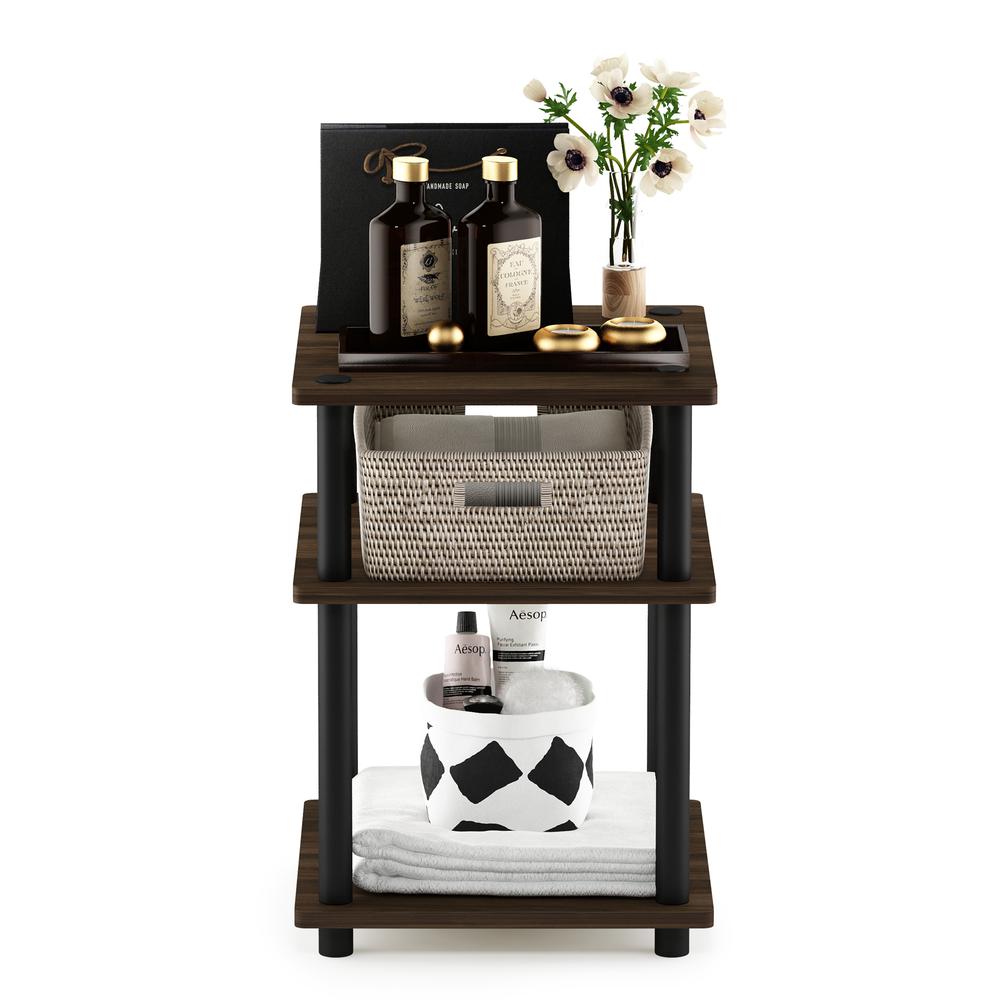Furinno Turn-N-Tube Easy Assembly Multipurpose Shelf, Columbia Walnut/Black. Picture 5