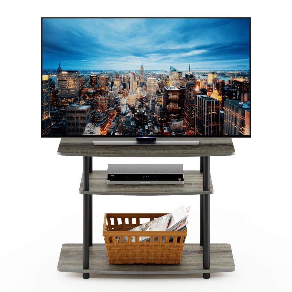 Furinno 13192 Turn-N-Tube No Tools 3-Tier TV Stands, French Oak Grey/Black. Picture 5