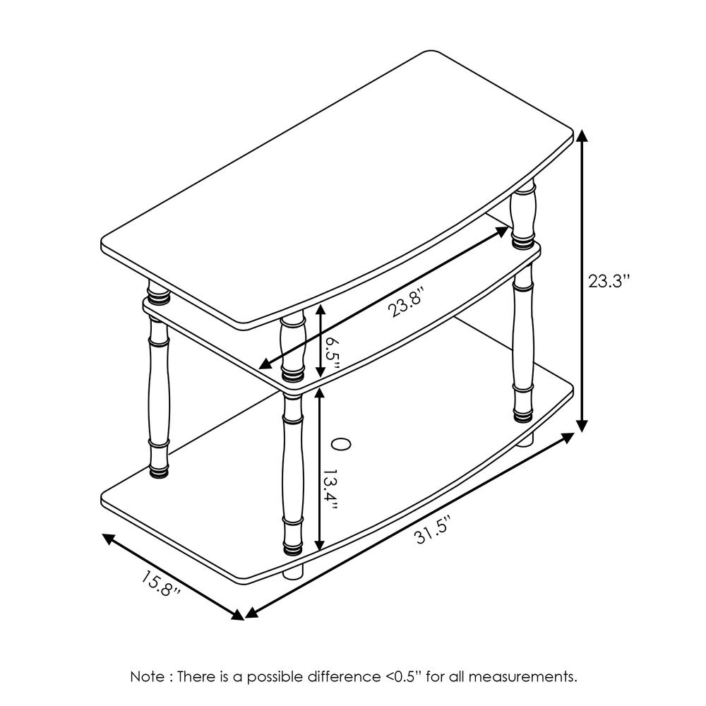 Furinno Turn-N-Tube No Tools 3-Tier TV Stands with Classic Tubes, French Oak Grey/Black. Picture 2