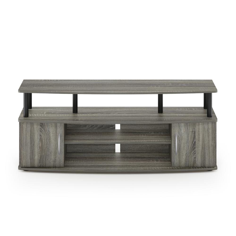 Furinno JAYA Large Entertainment Center Hold up to 50-IN TV, French Oak Grey/Black. Picture 2
