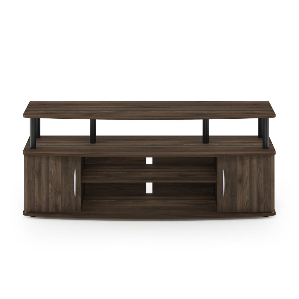 Furinno JAYA Large Entertainment Center Hold up to 50-IN TV, Columbia Walnut/Black. Picture 3
