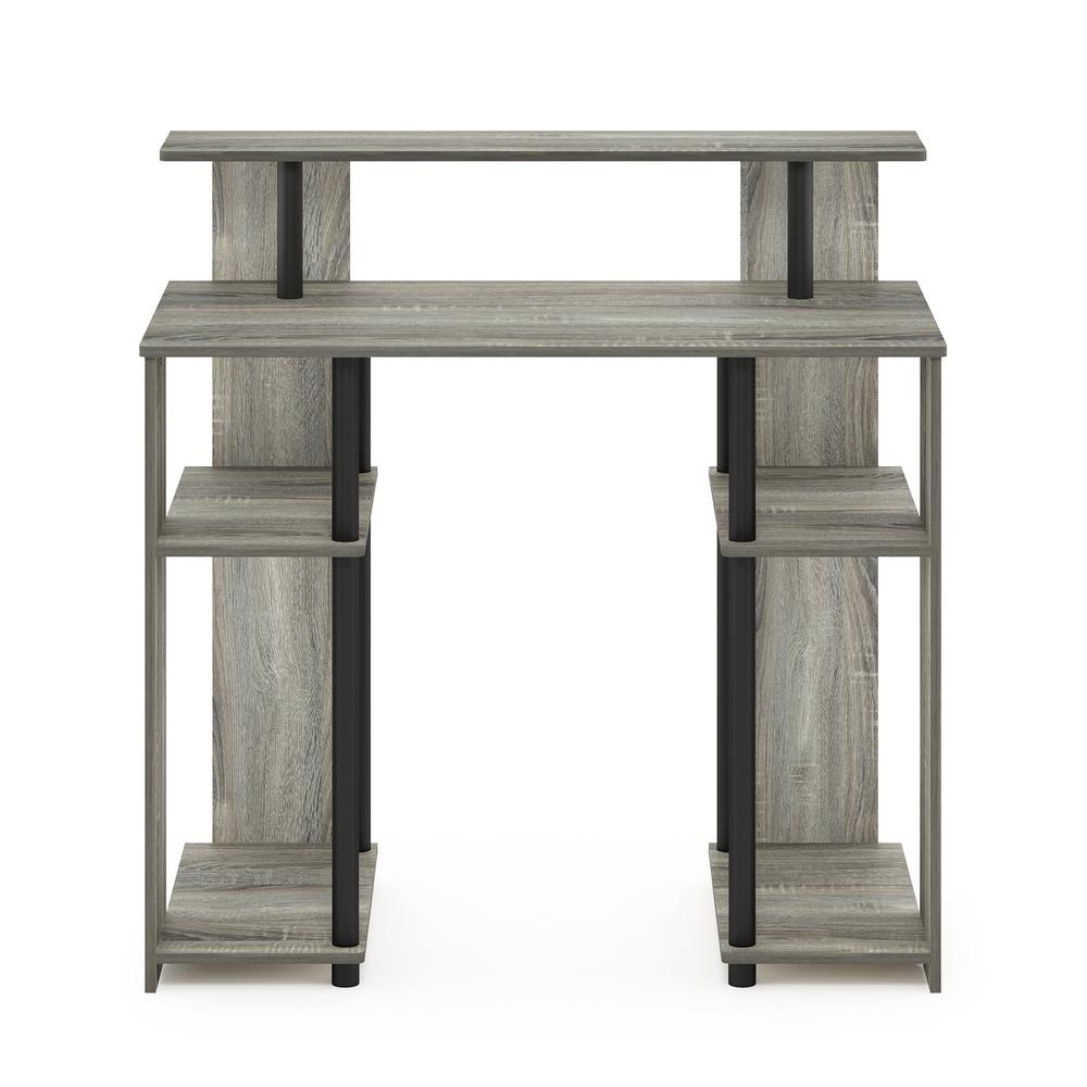 Furinno JAYA Simple Design Computer Writing Desk, French Oak Grey/Black. Picture 2