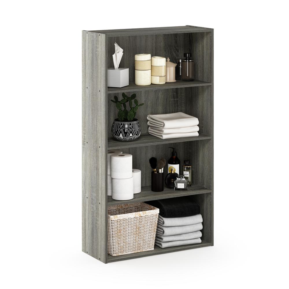 Furinno Pasir 4 Tier Open Shelf, French Oak Grey. Picture 3