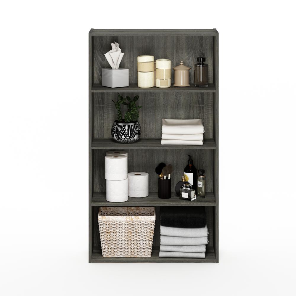 Furinno Pasir 4 Tier Open Shelf, French Oak Grey. Picture 4