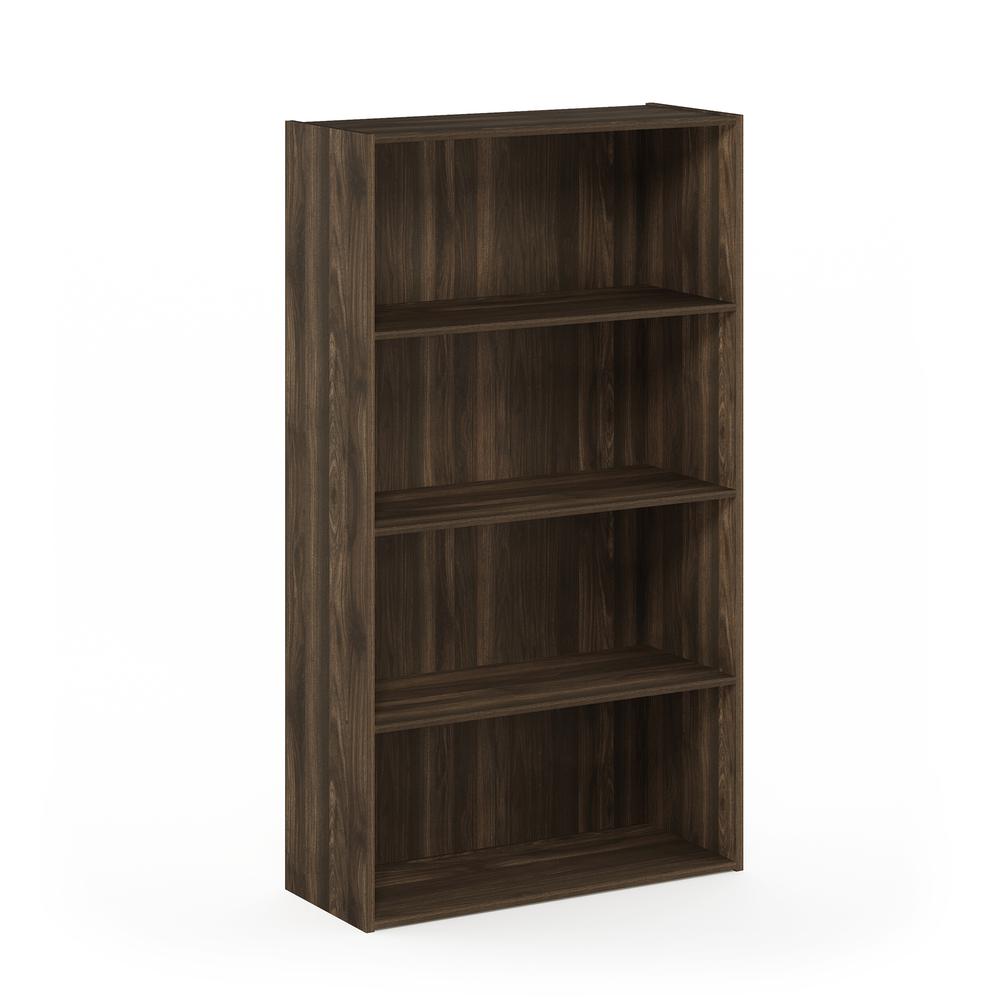Furinno Pasir 4 Tier Open Shelf, Columbia Walnut. Picture 1