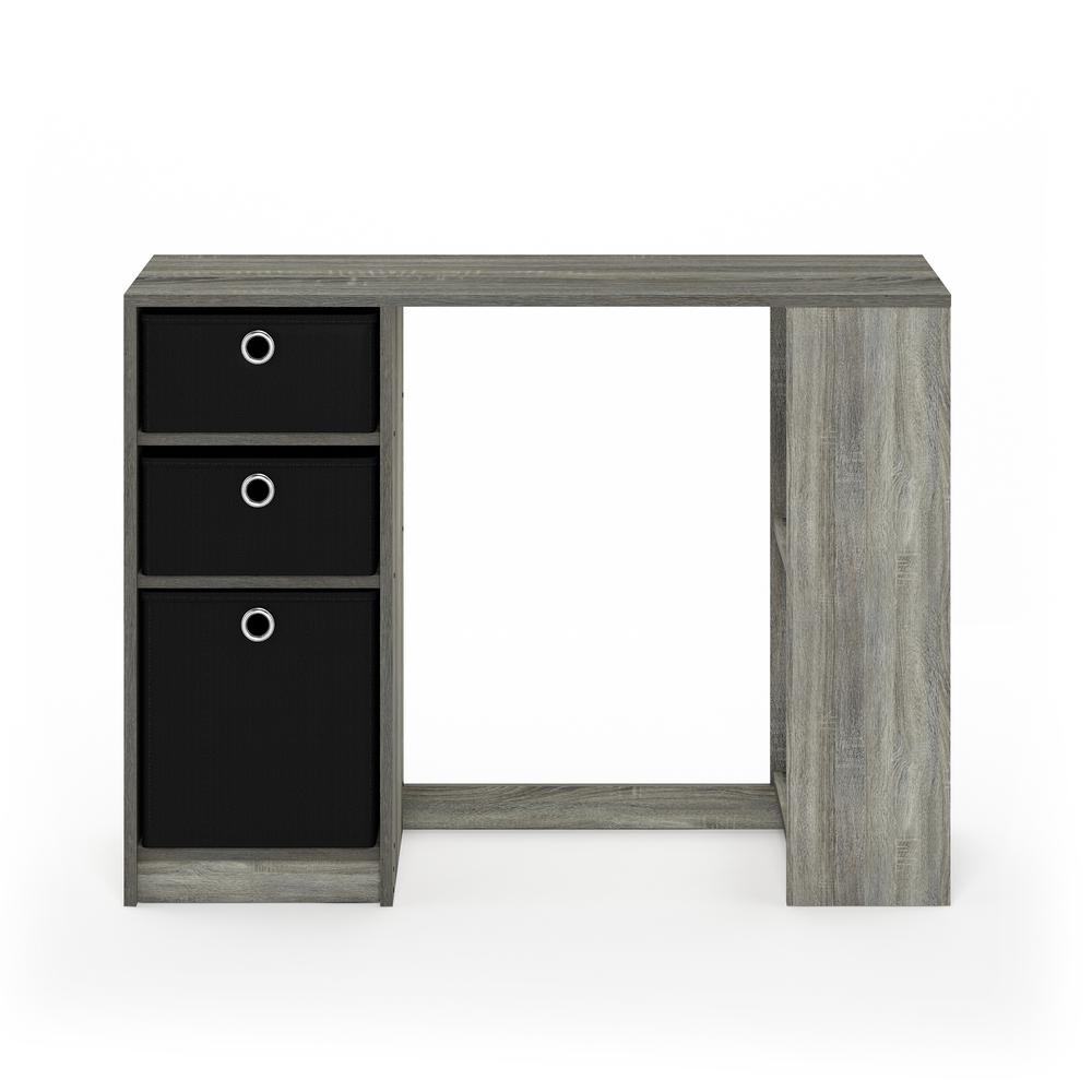 Furinno 15110 JAYA Modern Computer Study Desk, French Oak Grey/Black. Picture 3