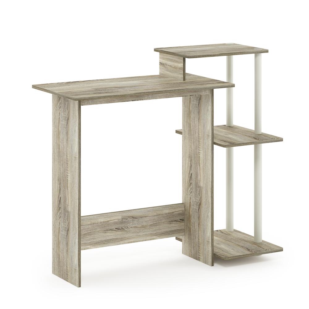 Furinno Efficient Home Laptop Notebook Computer Desk, Sonoma Oak/White. Picture 1