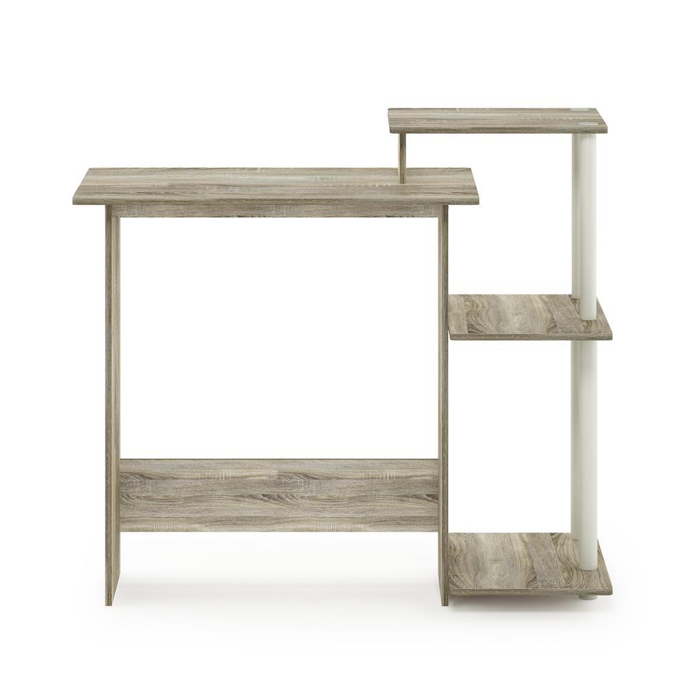 Furinno Efficient Home Laptop Notebook Computer Desk, Sonoma Oak/White. Picture 3