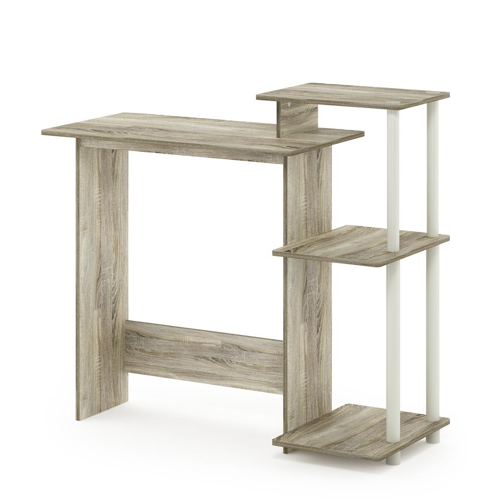 Furinno Efficient Home Laptop Notebook Computer Desk, Sonoma Oak/White. Picture 4