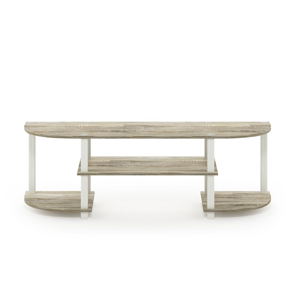 Furinno 11058 Turn-S-Tube Wide TV Entertainment Center, Sonoma Oak/White. Picture 3