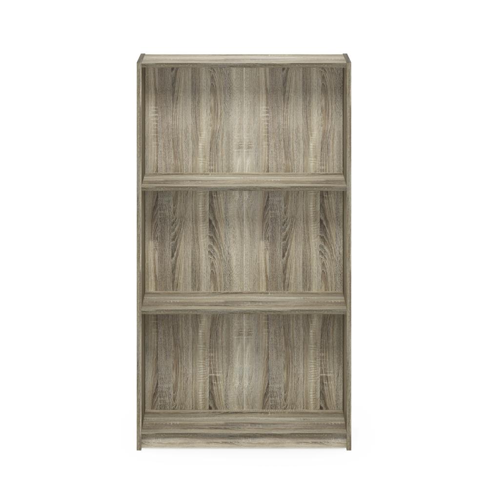 Furinno 99736 Basic 3-Tier Bookcase Storage Shelves, Sonoma Oak. Picture 3