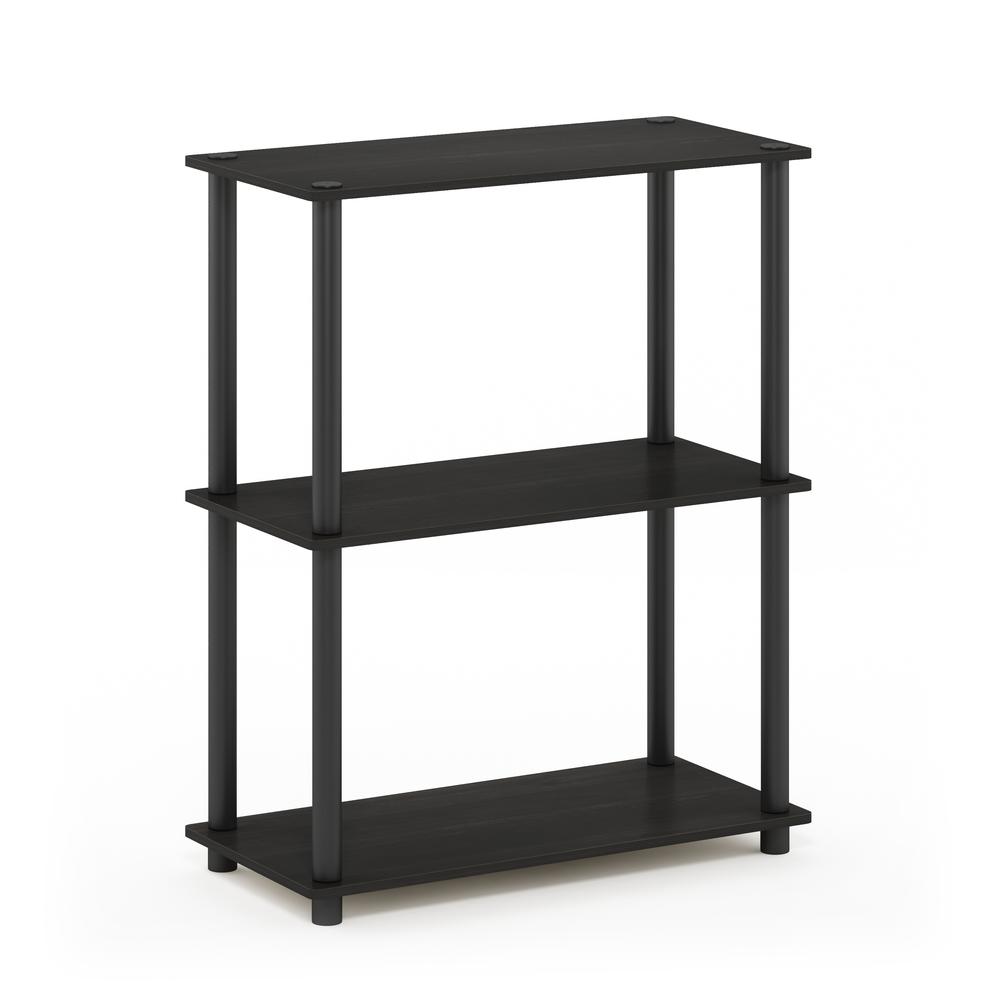Furinno Turn-N-Tube 3-Tier Compact Multipurpose Shelf Display Rack, Espresso/Black. Picture 1