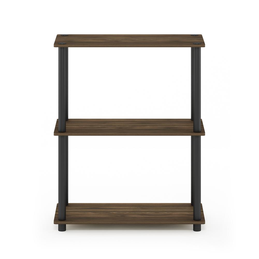 Furinno Turn-N-Tube 3-Tier Compact Multipurpose Shelf Display Rack, Columbia Walnut/Black. Picture 3