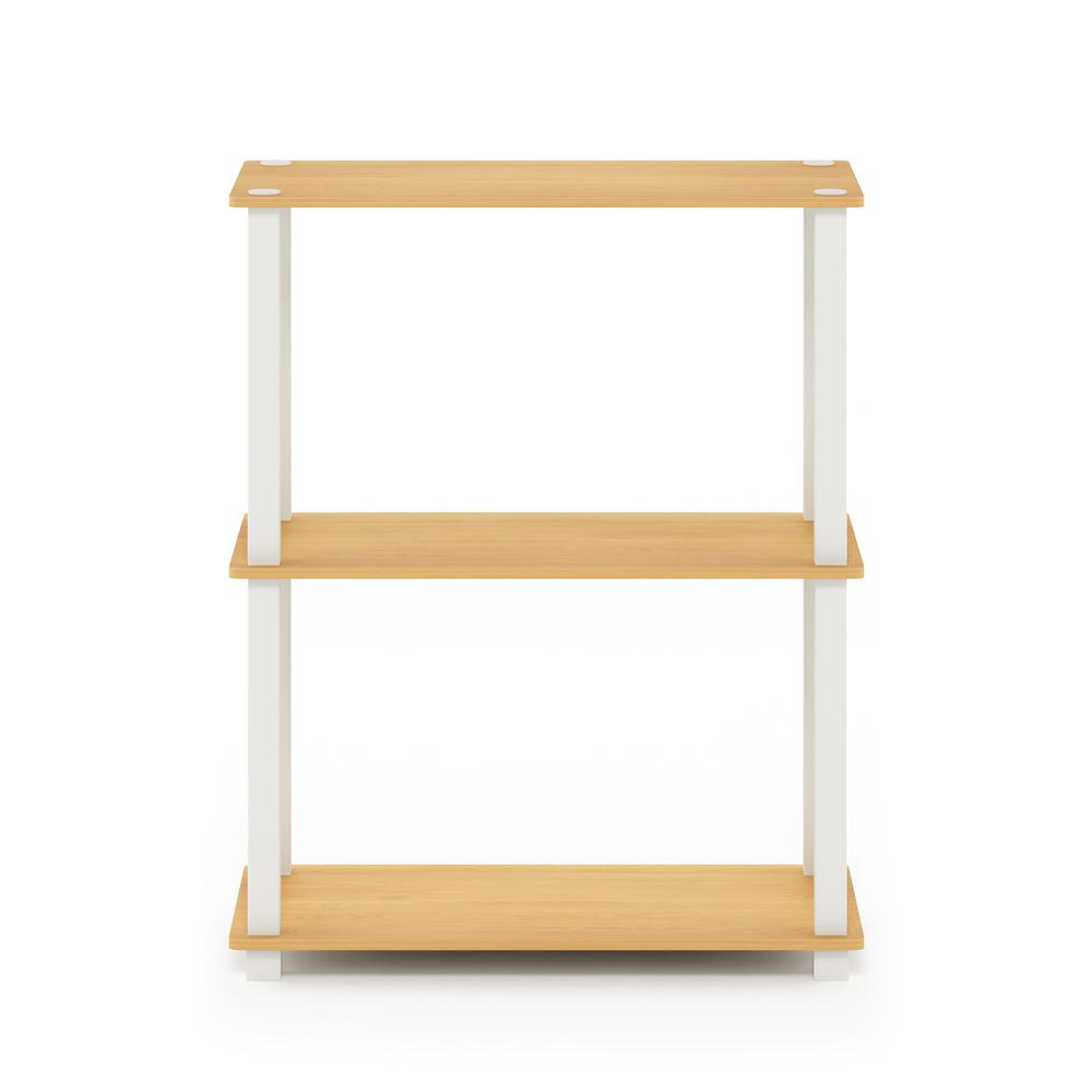 Furinno Turn-S-Tube 3-Tier Compact Multipurpose Shelf Display Rack with Square Tube, Beech/White. Picture 3