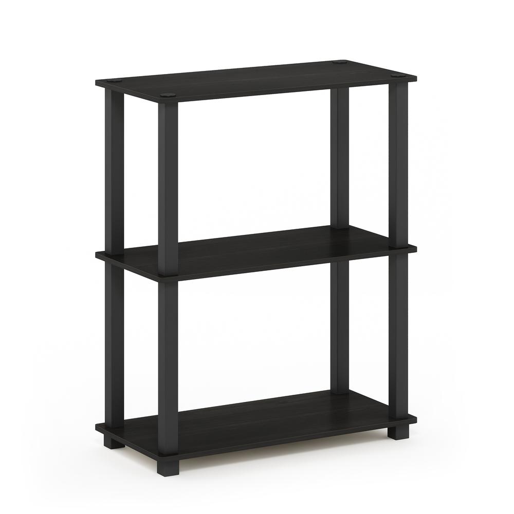 Furinno Turn-S-Tube 3-Tier Compact Multipurpose Shelf Display Rack with Square Tube, Espresso/Black. Picture 1