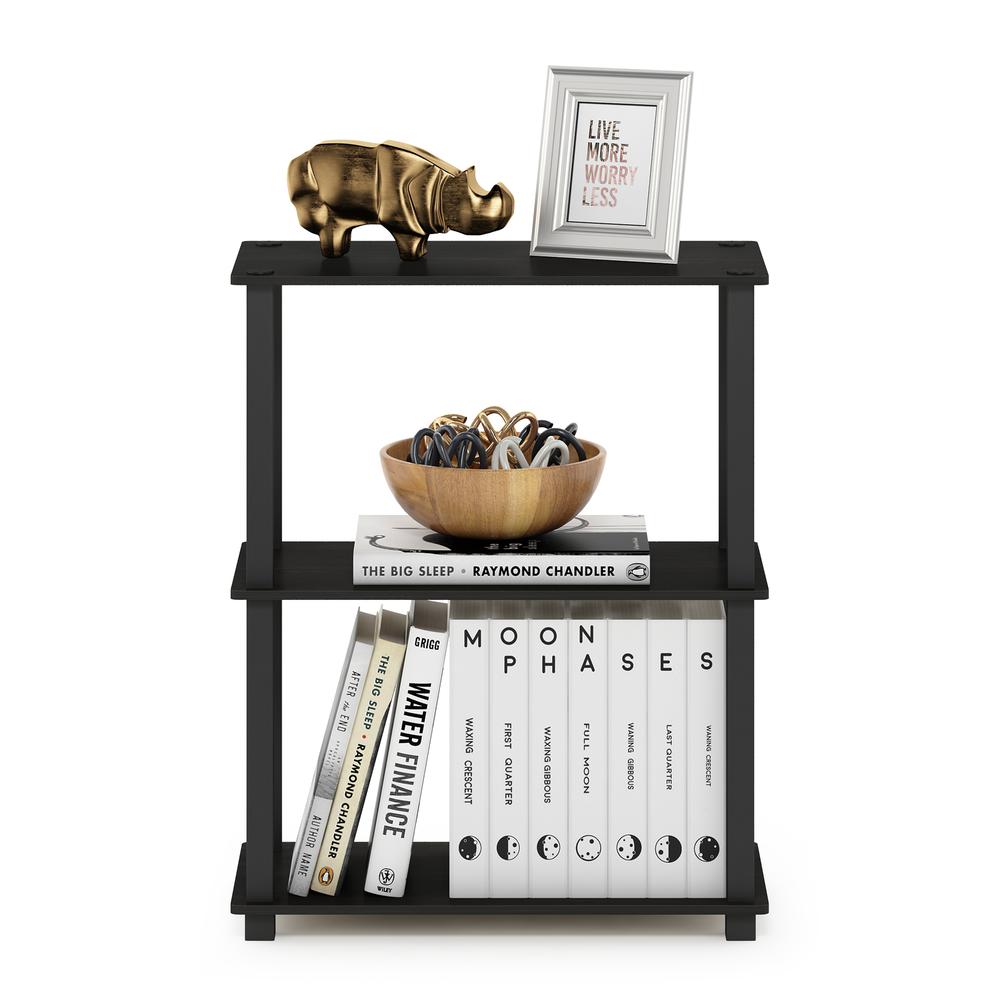 Furinno Turn-S-Tube 3-Tier Compact Multipurpose Shelf Display Rack with Square Tube, Espresso/Black. Picture 5