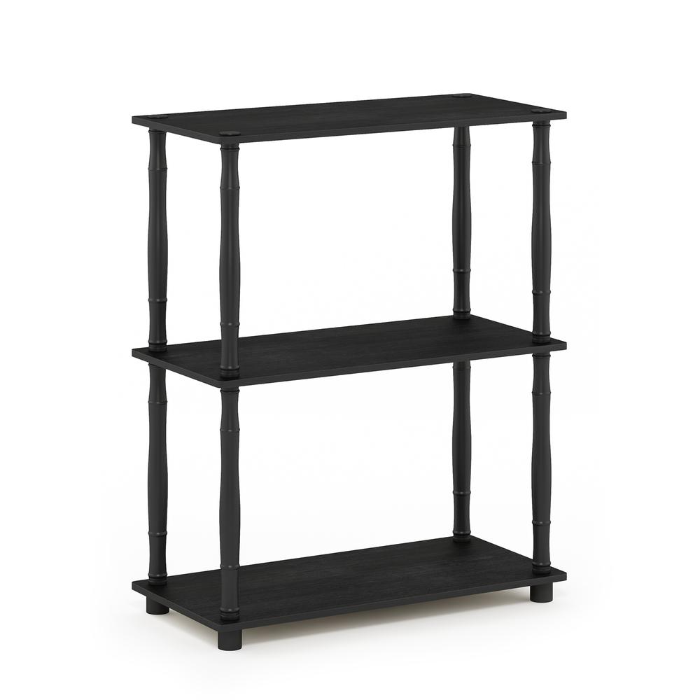 Furinno Turn-N-Tube 3-Tier Compact Multipurpose Shelf Display Rack with Classic Tube, Americano/Black. Picture 1