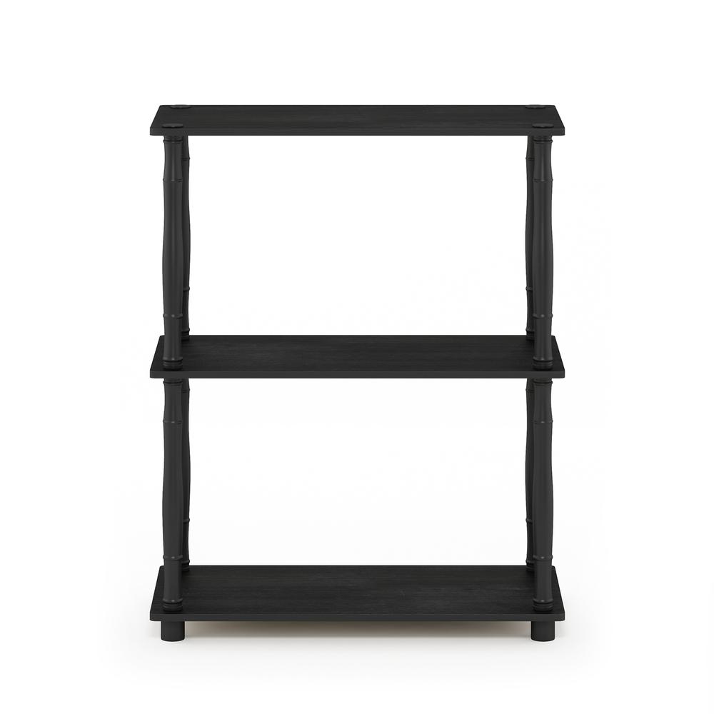 Furinno Turn-N-Tube 3-Tier Compact Multipurpose Shelf Display Rack with Classic Tube, Americano/Black. Picture 3
